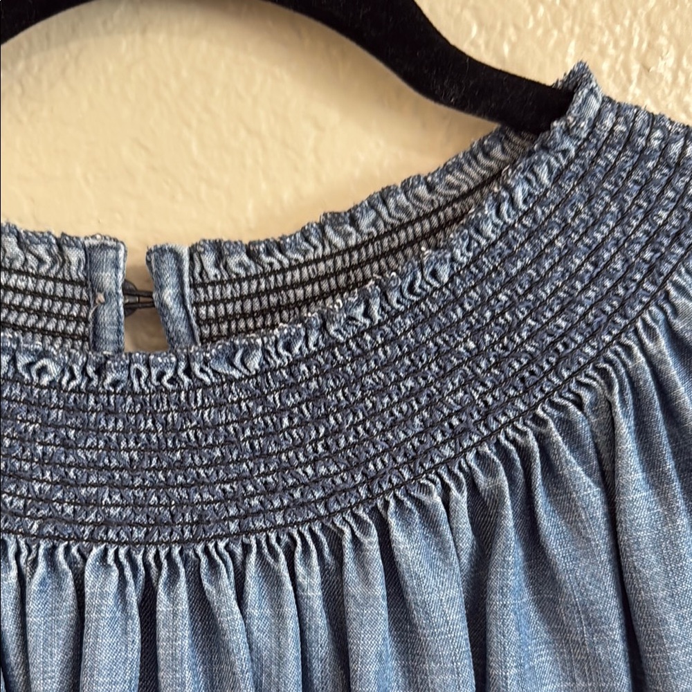Loft Blue Smocked Women's Top - Picture 4 of 6